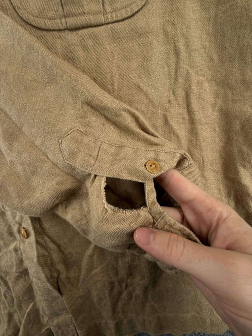 Lauren Ralph Lauren All Linen Size 16 Women Button Up Shirt Tan Long Sleeve - Picture 12 of 16